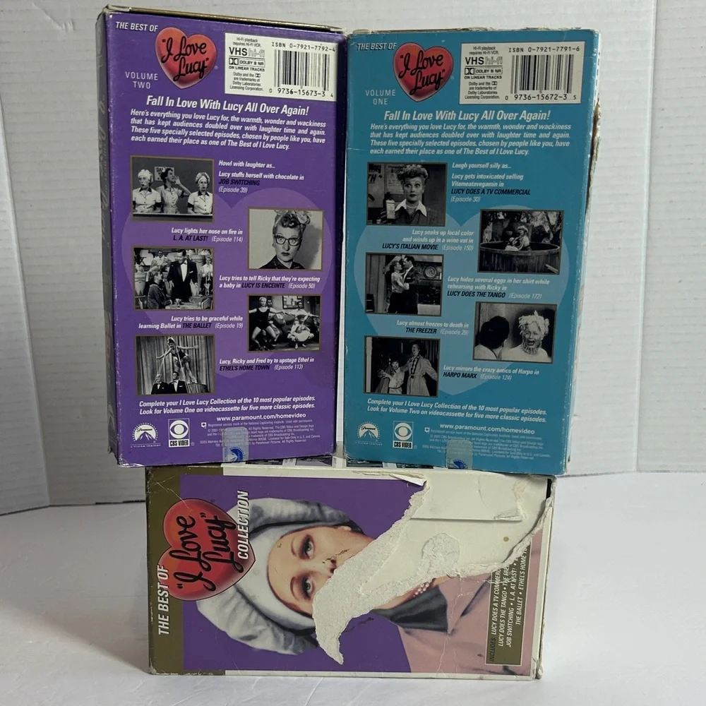 Vintage I Love Lucy VHS Collection set of two. Preowned.
